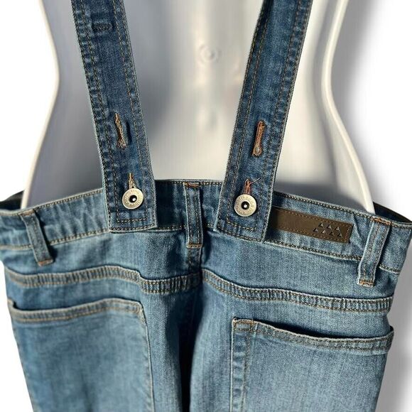 Dollhouse Overalls Juniors Sz 15 Blue Distressed Denim Country Girl Farmer NWT - Picture 10 of 16